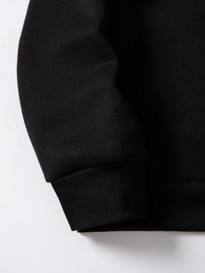 Trillion Half Zipper Solid Polyester Blend Modern Fit Sweatshirt for Men Black (2XL) - Image 5
