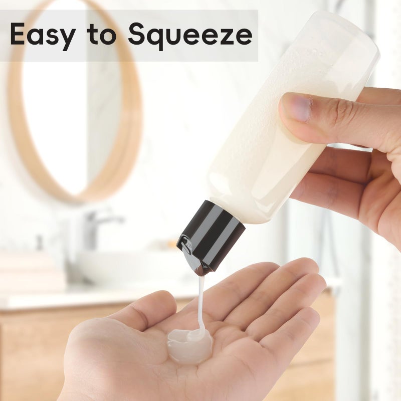 TUZAZO 10 Pack 3.4 oz Clear Travel Bottles for Toiletries TSA Approved Leakproof Travel Size Containers Empty Small Plastic Shampoo Lotion Bottles with Labels - Image 4