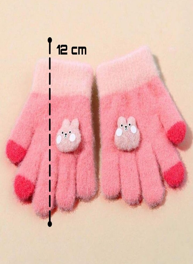 REFFER Cute | Baby Winter Cap | Winter Cap for Baby | Baby Cap | Kids Winter Cap Woolen Double Layers Soft and Warm (in, Age, 6 Months, 24 Months, Baby, Red + Gloves Set 6 Month to 3 Years) - Image 3