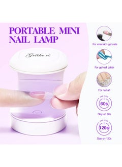 gelike ec Soft Gel Nail Tip And Glue Gel Kit, Gel X Nail Kit With Almond And Coffin Shape, Ultraportable Led Nail Lamp, French Tip Nail Stamp Diy Nail Art Tools Gel Nail Extension Kit  - Image 4
