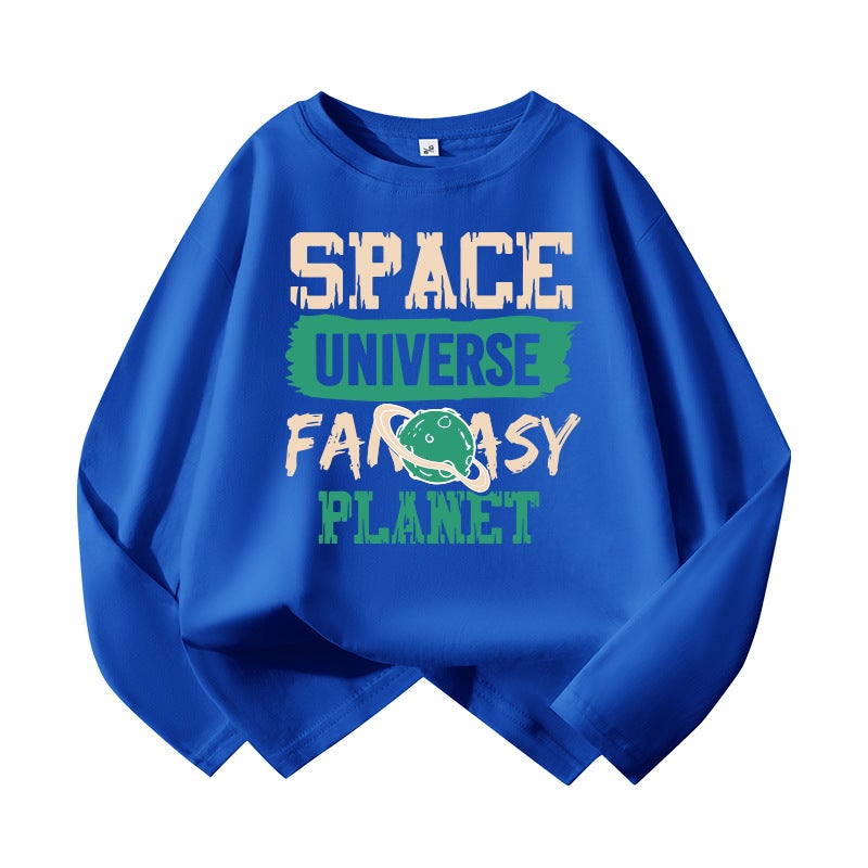 Trendy Brand Boys Long Sleeve T-Shirt Pure Cotton New Little Boy Foreign Style Fashionable Top Children'S Bottoming Shirt - Image 1