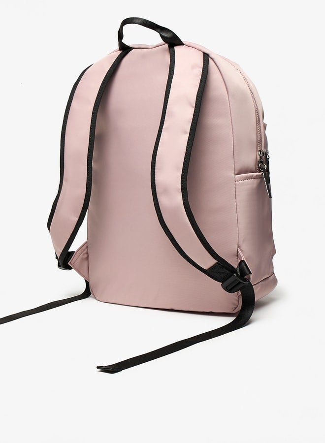 Oaklan by Shoexpress Logo Print Backpack with Adjustable Straps - 42x30x16 cm - Image 2