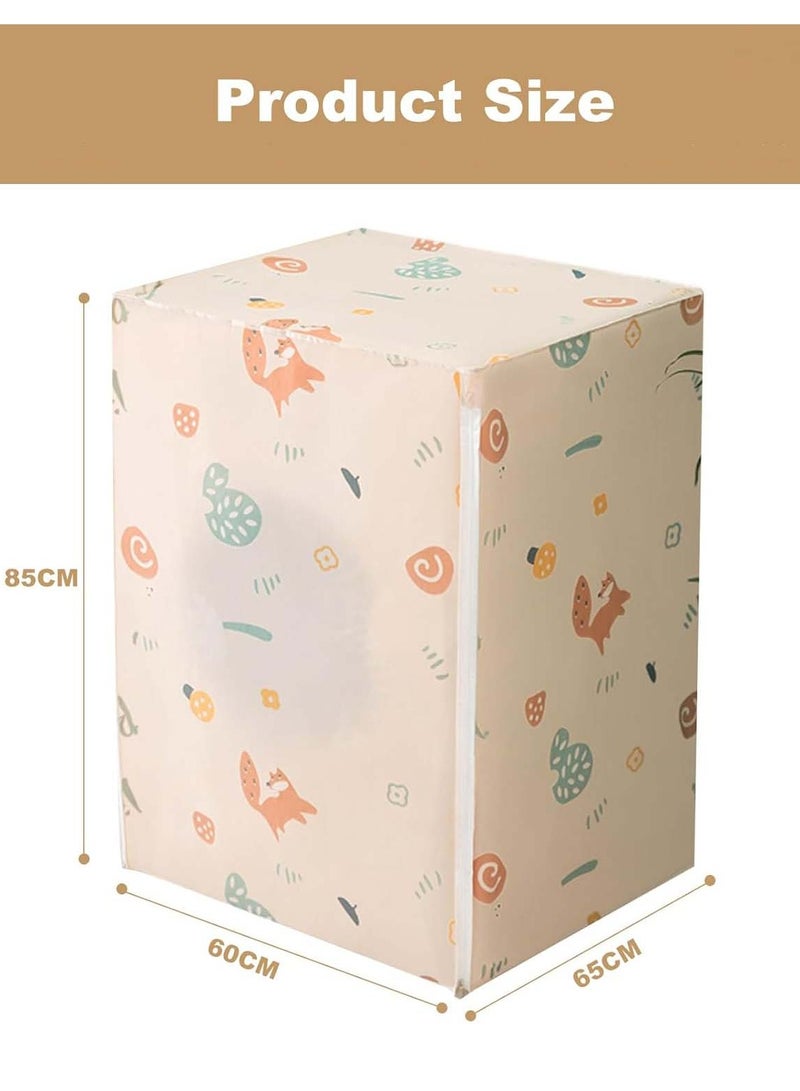 YIM-VIBEHAUS Washing Machine Cover, Full-automatic Roller Washing Machine Cover with Zipper, Dustproof Protection Cover for Most Front Load Washer and Dryer - Image 2