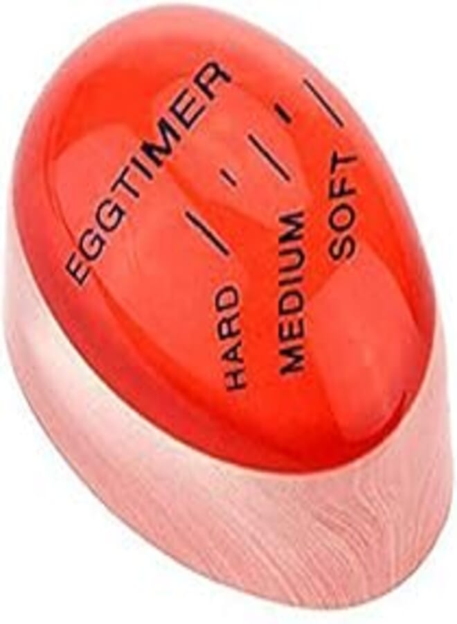 Delfino Eggs timer egg boil cooked egg timer, delfino most innovative color changing timer, soft boiled eggs are exactly as you like them, kitchen eco-friendly resin eggs timer red 2pc 