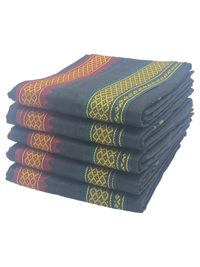 PatPug Cotton Towels for Prayer, High Absorption, Lightweight, Machine Washable (Thalpati Black, 1.00, Count) - Image 2