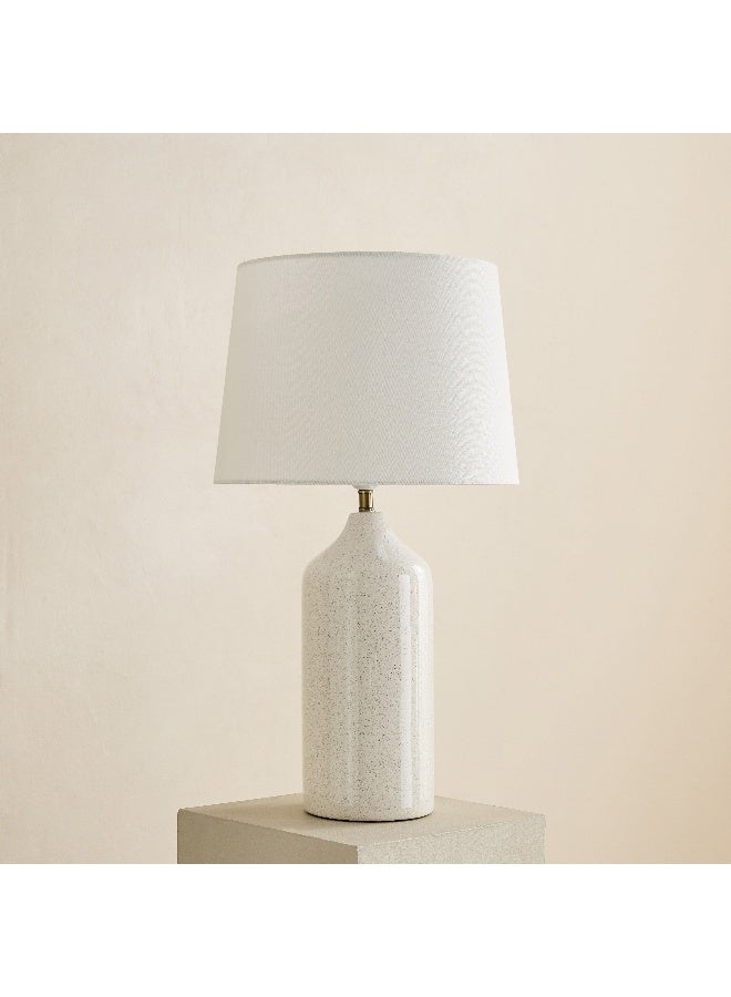 Home Box مصباح طاولة سيراميكي مع ظل من الكتان - أبيض - Image 1