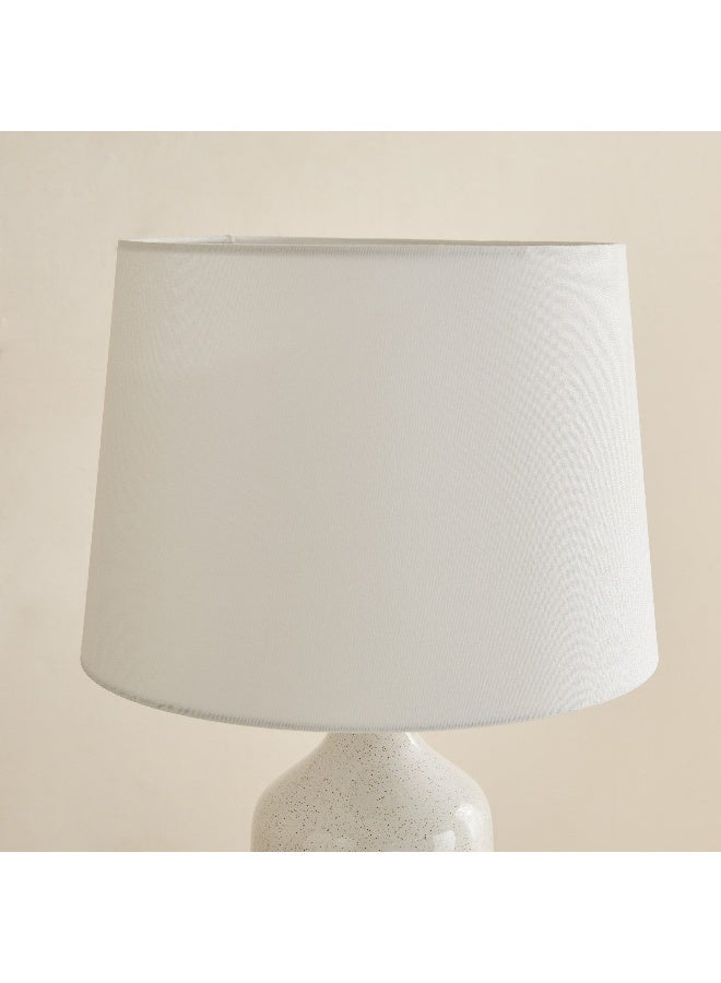 Home Box مصباح طاولة سيراميكي مع ظل من الكتان - أبيض - Image 3