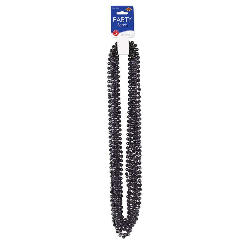 Beistle Small Bead Necklaces Black