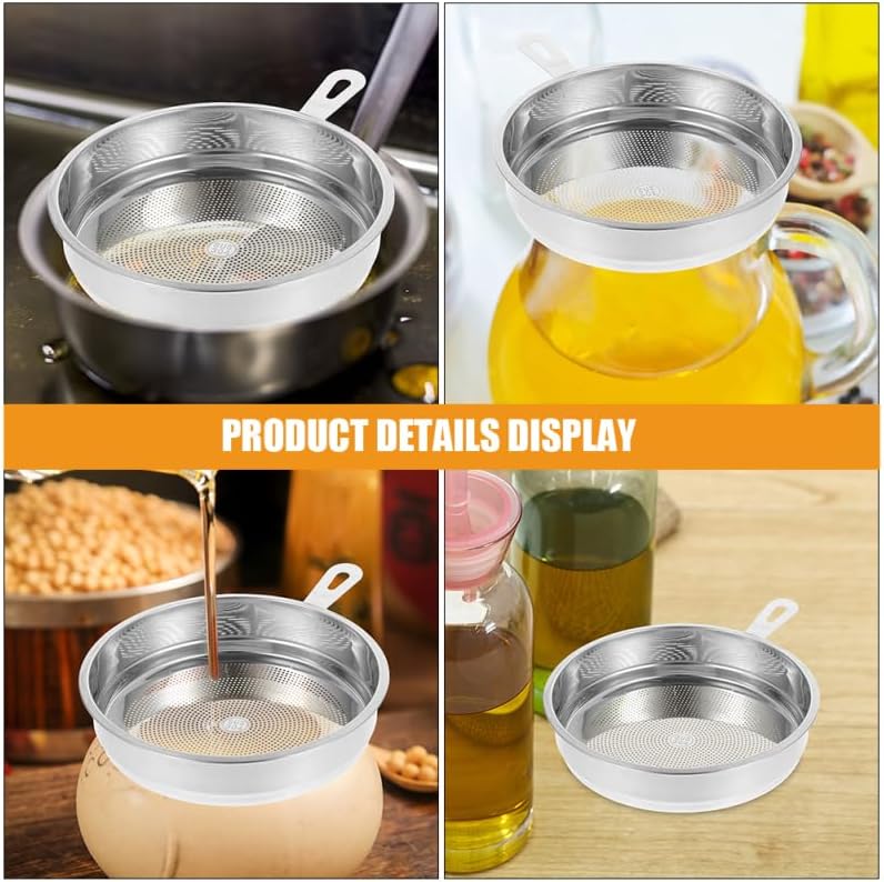 Vosarea Bacon Grease Container Strainer Tray Oil Pot Strainer Fine Mesh Strainer Oil Filtering Net Crisping Basket for Kitchen Draining Cooling Fried Food Server - Image 5