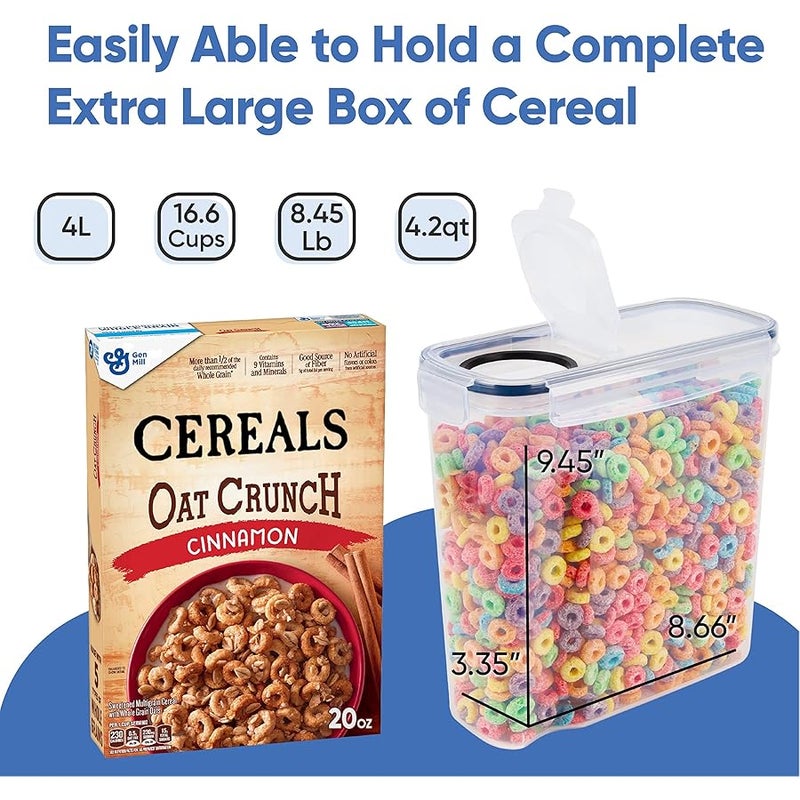 مسار الشيف شيفز باث مجموعة حاويات تخزين الحبوب - حاويات تخزين طعام محكمة الغلق، 8 ملصقات، مجموعة ملاعق وقلم، رائعة للدقيق - حافظات توزيع خالية من البيسفينول أ (4000 مل) - (4) - Image 2