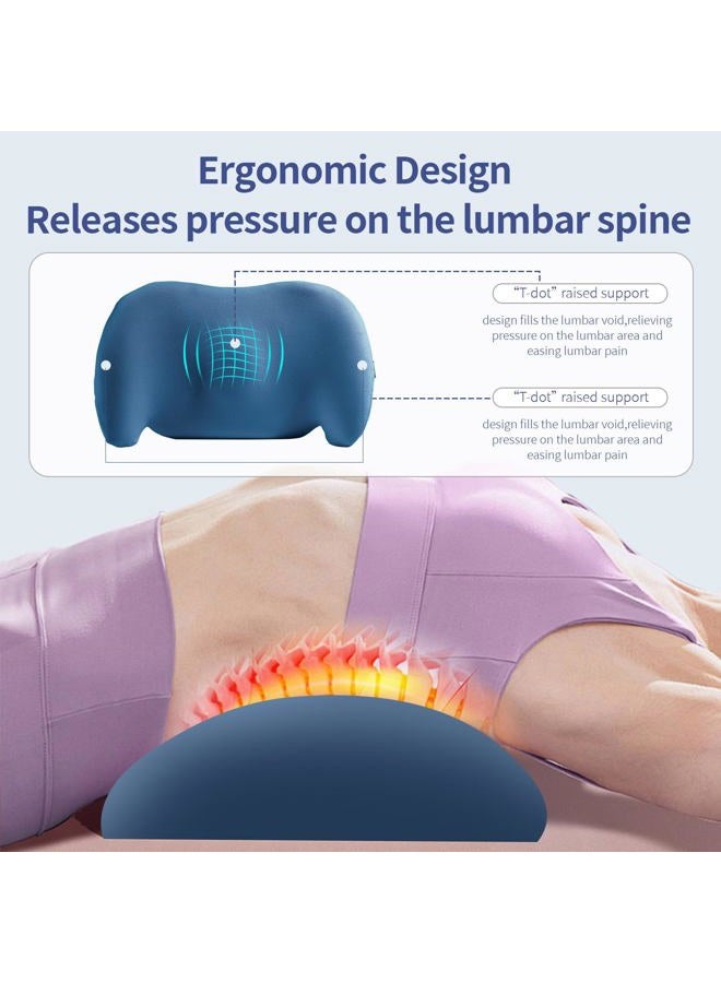 BYMECOST Lumbar Support Pillow for Office Chair, Car Lumbar Pillow Lower Back Pain Relief, Memory Foam Back Cushion with Adjustable Straps, Ergonomic Chair Back Pillow for Gaming Chair, Car, Bed (BLUE) - Image 5
