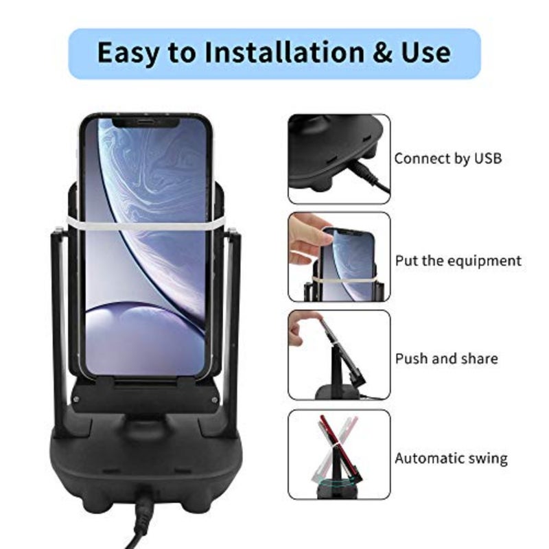 Steps Counter Compatible for Pokemon Go, Cellphone Accessories Pedometer, USB Cable Mute Automatic Swing Hatching Eggs Quick Steps Earning Device Support 2 Phones Black - Image 3