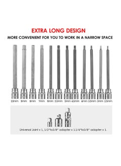 Generic 15PCS 3/8” Drive Metric Extra Long Allen Hex Bit Socket Set  - Image 5