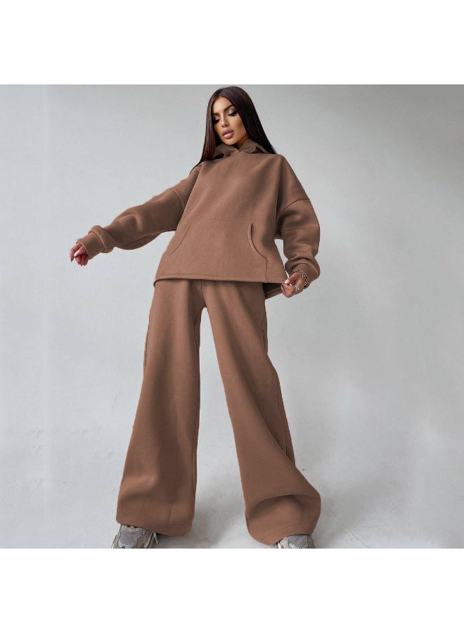 NIBEMINENT Casual Sport Tracksuit Women Hooded Two Pieces Set Sweatshirts Pullover Hoodies Pockets Pants Suit Trousers Outfits Autumn - Image 1