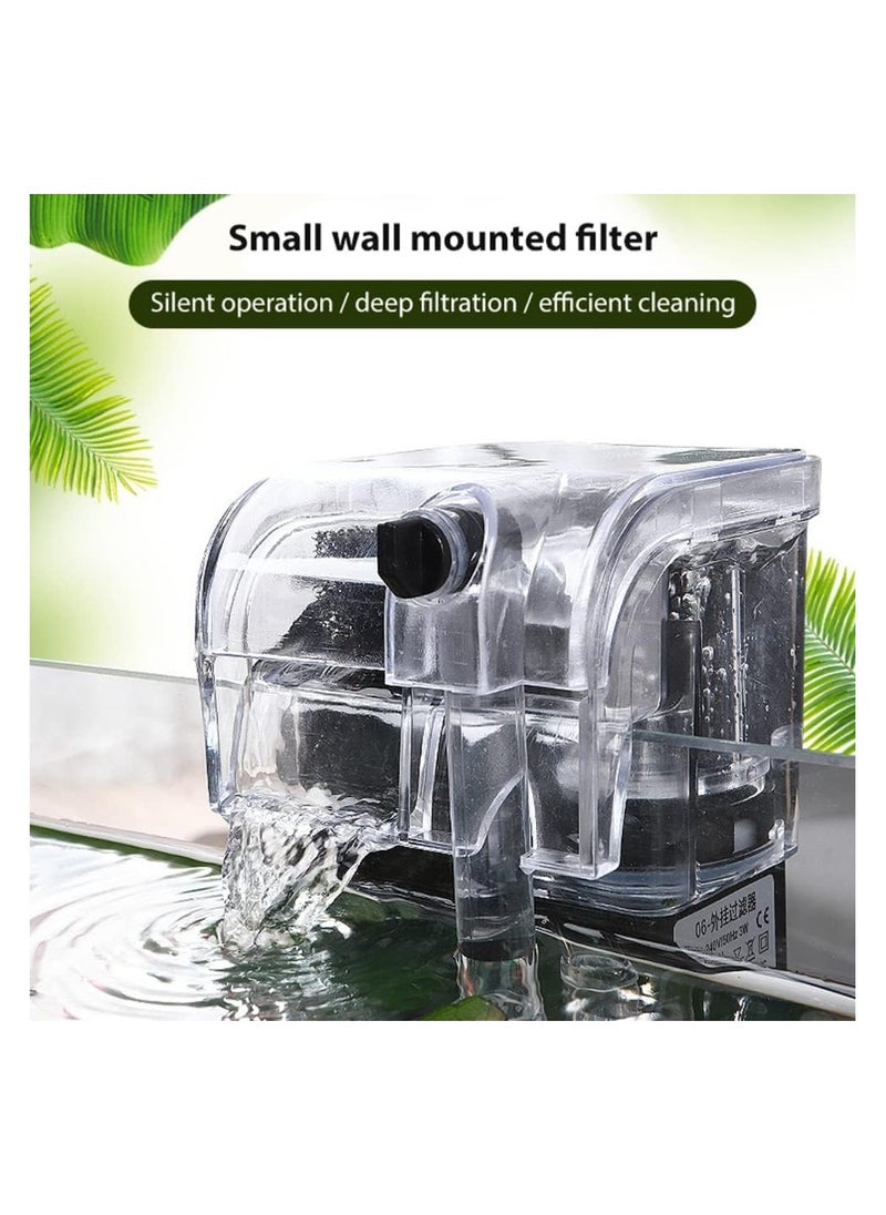 Sobo Transparent Nano Aquarium Hang On Back Filter Wp 206H With Surface Skimmer 3 Watts 250 L/H