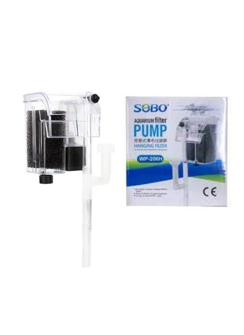 Sobo Transparent Nano Aquarium Hang On Back Filter Wp 206H With Surface Skimmer 3 Watts 250 L/H