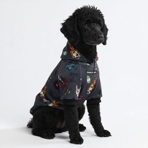 Spark Paws Dog Hoodie Premium Dog Sweater for Small Medium and Large Dogs Warm Outfits for French Bulldogs Pitbull Puppy Winter Jacket Alternative Rock and Roll 3XL - Image 1