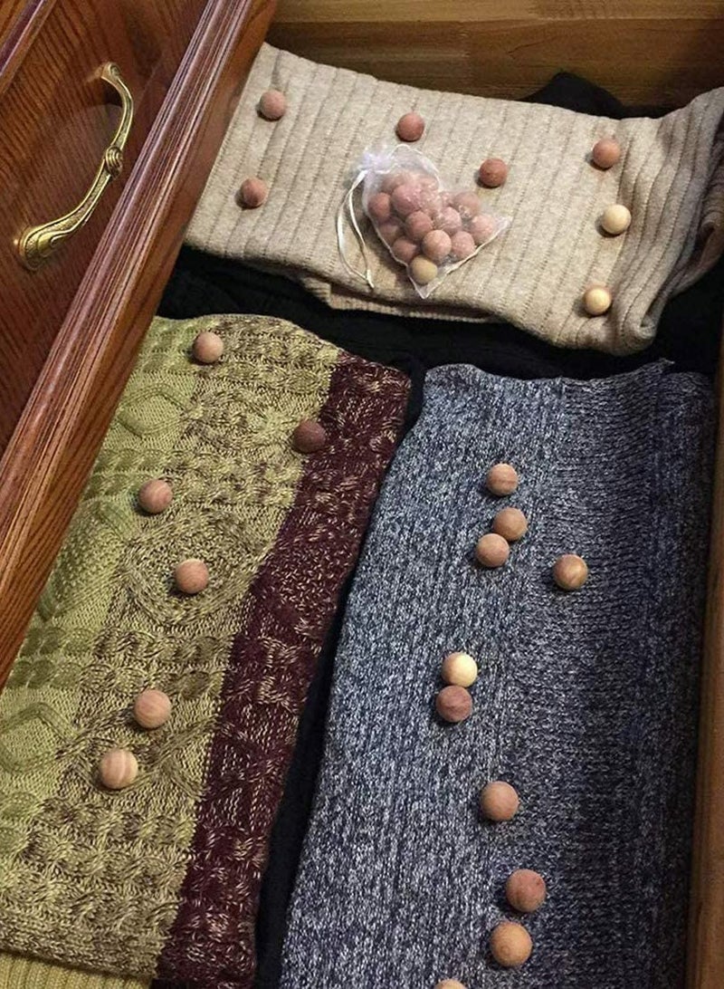 Zikra 50 Cedar Wood Anti Moth Repellent Balls Drawer Fresheners - Image 4