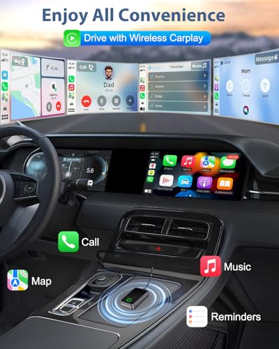 RUMIXI Wireless Carplay Adapter for iPhone, Converts Wired CarPlay to Wireless, Plug and Play Dongle for Apple CarPlay, Bluetooth Control Adapter for Cars from 2016 & Cars with Built-in CarPlay - Image 2