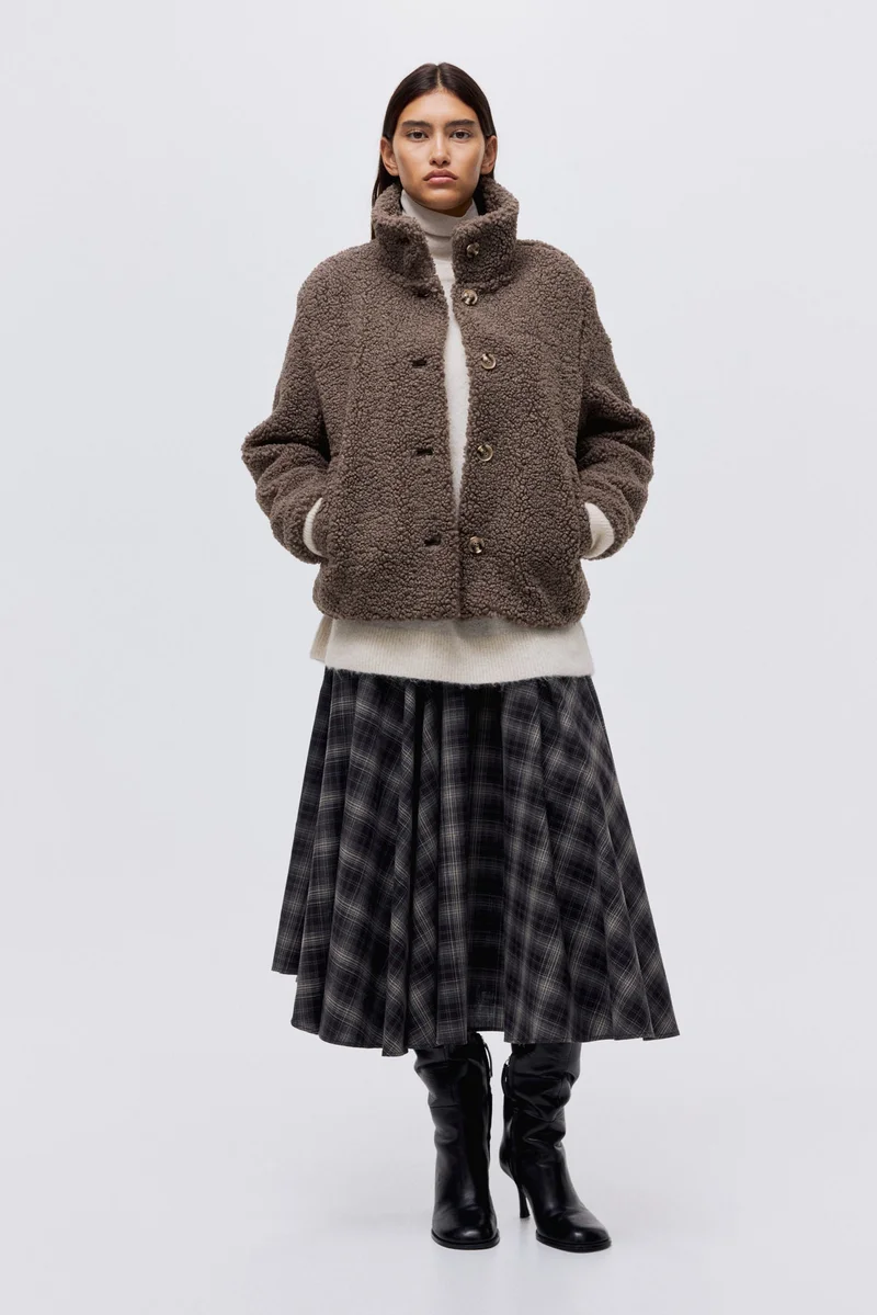 اتش اند ام جاكيت من نسيج تيدي