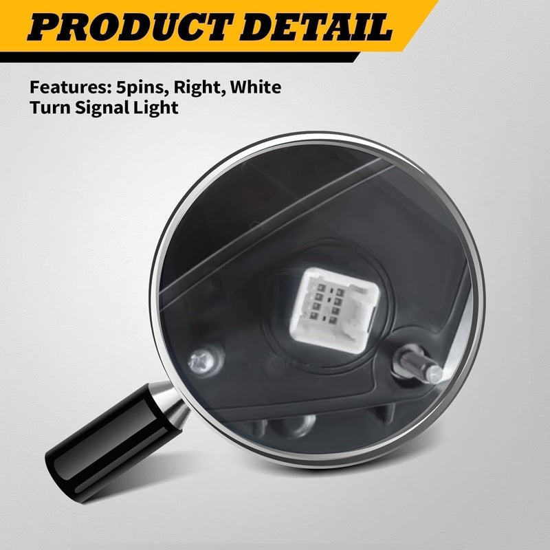 Jecoupoon Right Passenger Side/Left Driver Side Mirror for 2011-2013 Optima - Black - Image 5