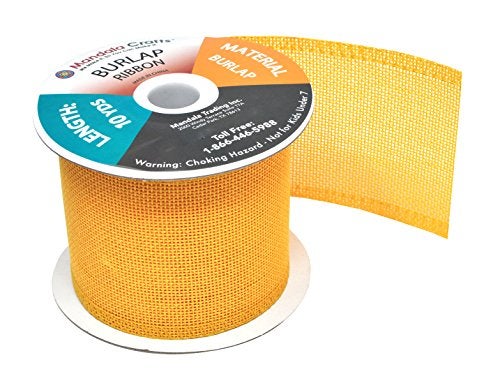 Mandala Crafts Yellow Burlap Ribbon 3 Inches Wide Jute Ribbons for Crafts - 20 Yds Roll Rustic Burlap Wrap Trim Ribbons for Wreaths Bows Wedding Party Decoration - Image 4