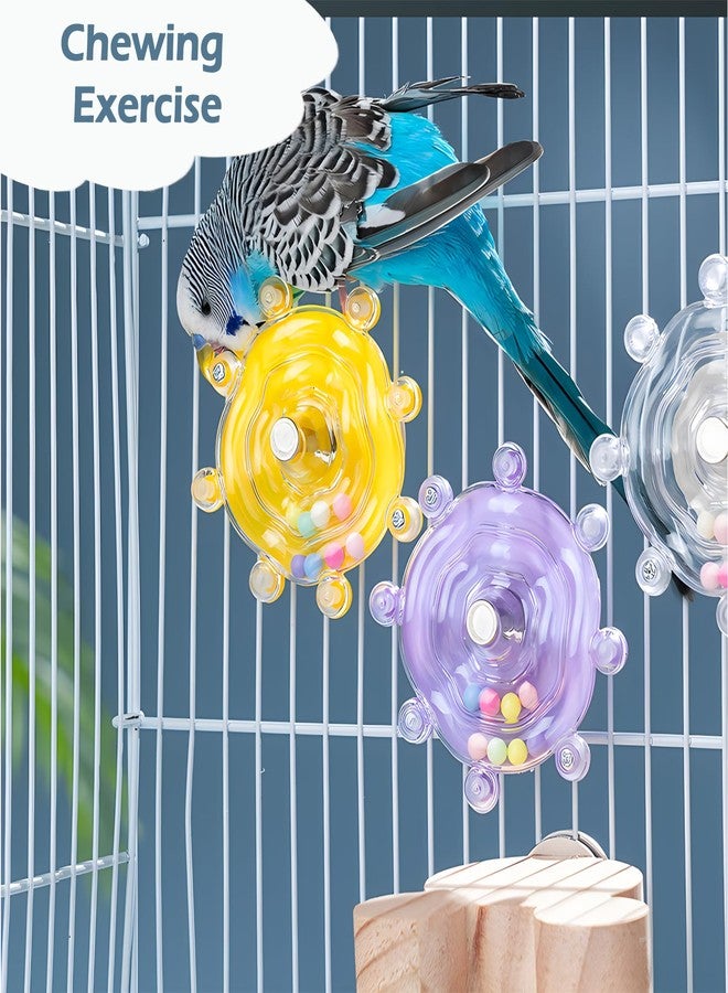 Jevnd Bird Toys for Parakeets, Colorful Parakeet Toys Wheel, Interactive Spinner Rattle Parrot Toy, Cockatiel Toy for Bird Cage, Chewing Exercise for Conure, Budgies Enrichment Toys (2pcs, Rondom Color) - Image 4