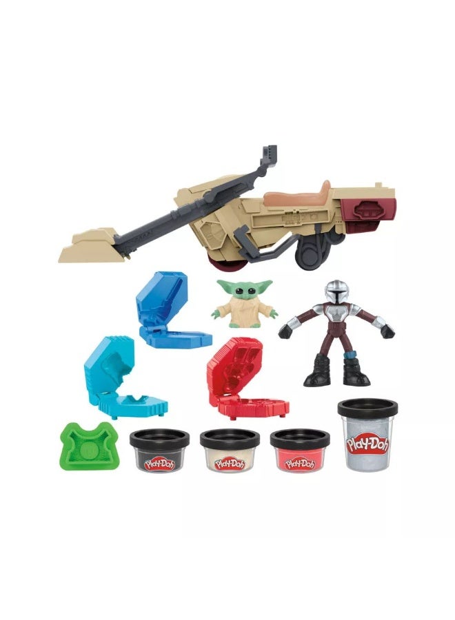 Play-Doh Star Wars The Mandalorian Launching Speeder Playset (Pack Of 11, 142 G) - Image 2
