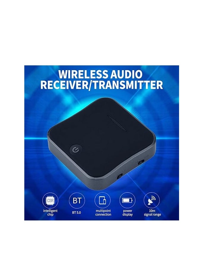 Wireless Audio/Transmitter 2-in-1 Audio Adapter BT 5.0 SPDIF/AUX Dual Mode Adapter Black