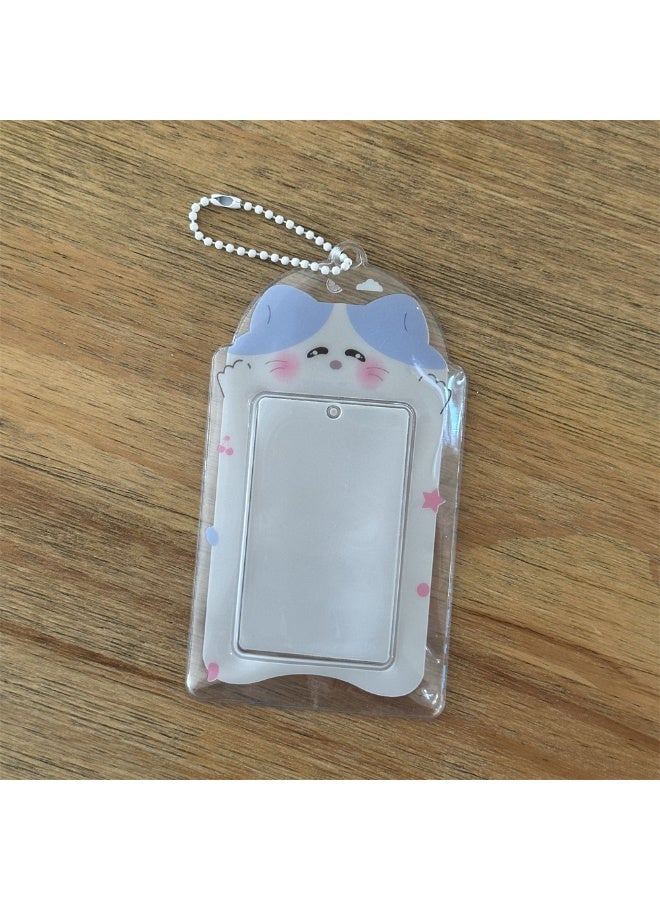 NIBEMINENT 1 - Piece Transparent Cute Animal Cartoon Kpop Photo Card Holder Pendant Key Chain ID Badge Holder ID Card Holder Photo Card Protector for School ID Office ID Access Card for Women Girls - Image 1