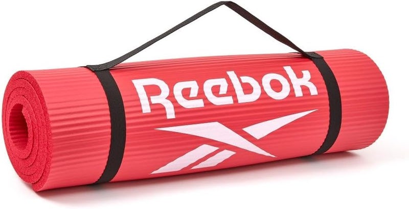 ريبوك حصيرة تدريب ريبوك بسماكة 10 مم – مبطنة وسميكة ومقاومة للانزلاق لليوغا والتمارين – أحمر - Image 5