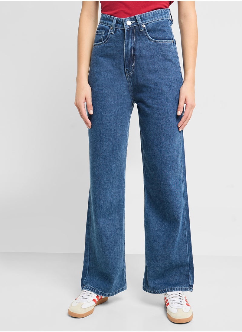 Ginger Mid Rise Wide Leg Jeans  - Image 1