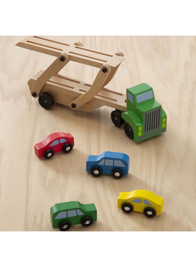 Y&D 5-Piece Car Carrier Truck And Wooden Toy Set - Image 5