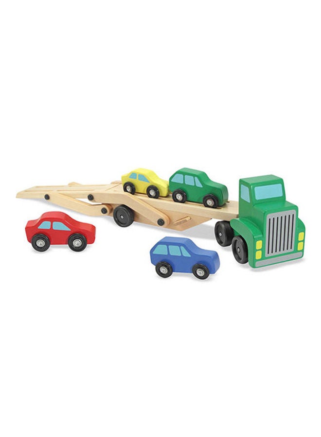 Y&D 5-Piece Car Carrier Truck And Wooden Toy Set - Image 2