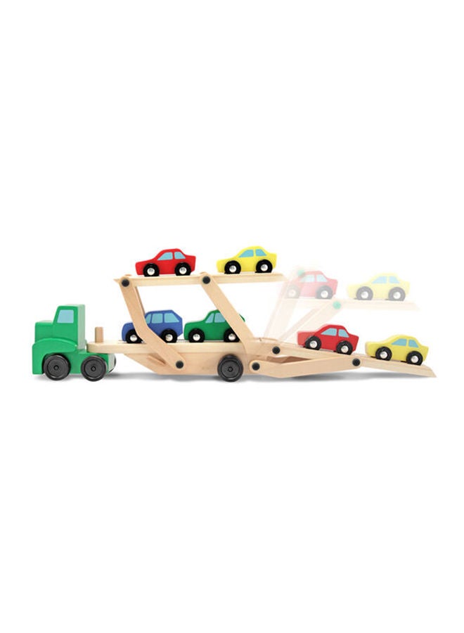 Y&D 5-Piece Car Carrier Truck And Wooden Toy Set - Image 3