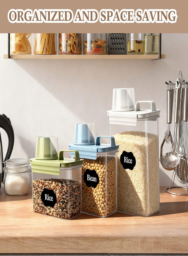 LemonRoad 6 Pcs Cereal Container Organizer Sets, 1.3L & 1.8L & 2.5L, Airtight Plastic Kitchen Organizer Bin with Lids, Dry Food Storage for Pet Food, Rice, Oatmeal, Sugar Dispenser - Image 5
