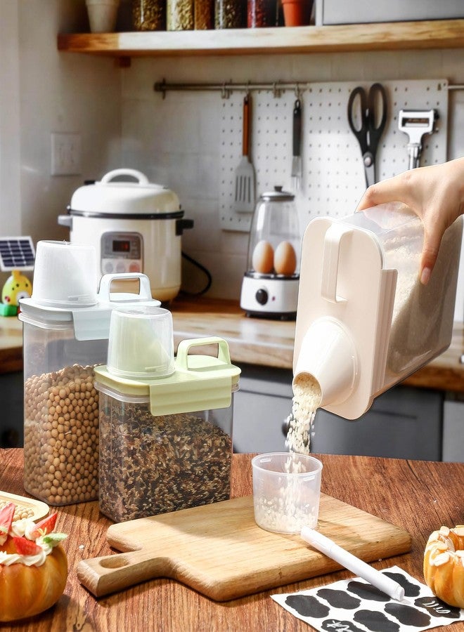 LemonRoad 6 Pcs Cereal Container Organizer Sets, 1.3L & 1.8L & 2.5L, Airtight Plastic Kitchen Organizer Bin with Lids, Dry Food Storage for Pet Food, Rice, Oatmeal, Sugar Dispenser - Image 4