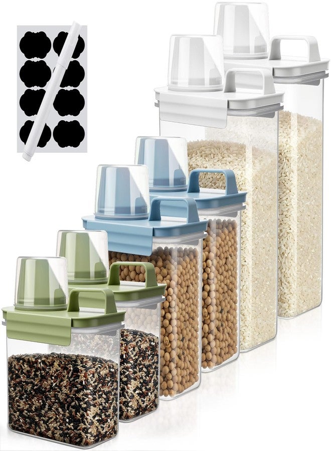 LemonRoad 6 Pcs Cereal Container Organizer Sets, 1.3L & 1.8L & 2.5L, Airtight Plastic Kitchen Organizer Bin with Lids, Dry Food Storage for Pet Food, Rice, Oatmeal, Sugar Dispenser - Image 1