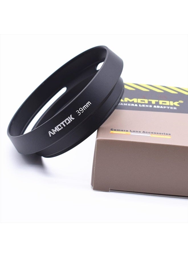 AMOTOK 39mm Camera Lens Hood Compatiable All Brands Ø Lenses with 39mm Filter Thread,Made of CNC.Aluminium Hollow Lens Hood - Image 1