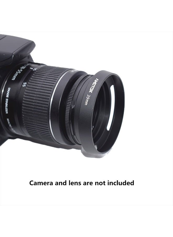 AMOTOK 39mm Camera Lens Hood Compatiable All Brands Ø Lenses with 39mm Filter Thread,Made of CNC.Aluminium Hollow Lens Hood - Image 2