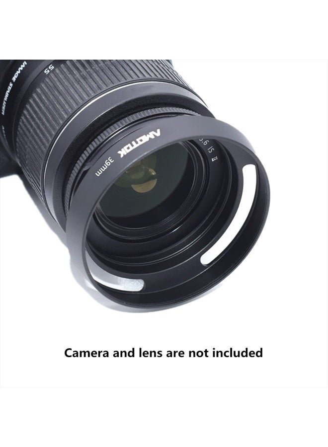 AMOTOK 39mm Camera Lens Hood Compatiable All Brands Ø Lenses with 39mm Filter Thread,Made of CNC.Aluminium Hollow Lens Hood - Image 3