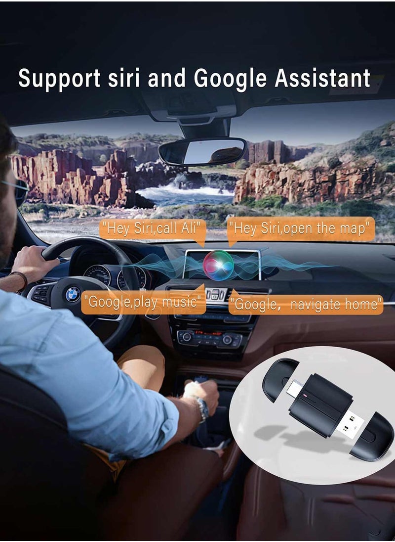 محول Apple CarPlay اللاسلكي، يحول CarPlay السلكي إلى لا سلكي باستخدام مفتاح USB، محول CarPlay لاسلكي مزدوج الرأس لأنظمة أندرويد أوتو، محول CarPlay عبر البلوتوث للآيفون/أندرويد