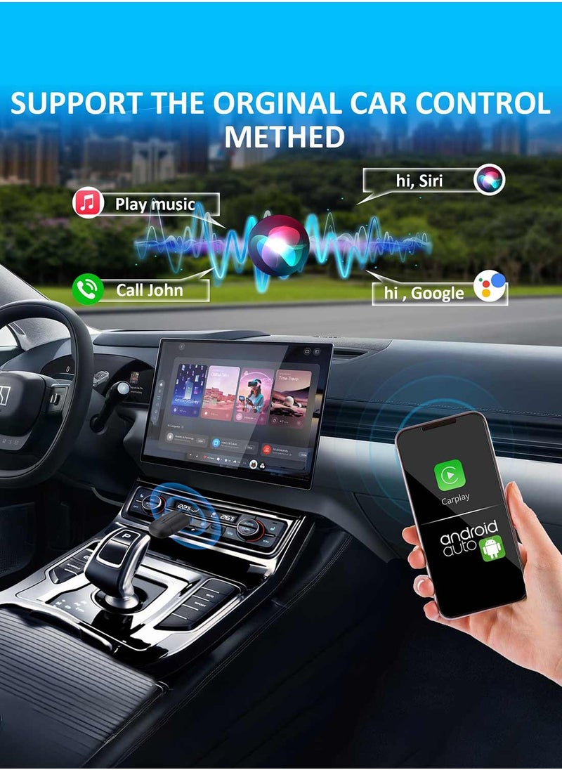 محول Apple CarPlay اللاسلكي، يحول CarPlay السلكي إلى لا سلكي باستخدام مفتاح USB، محول CarPlay لاسلكي مزدوج الرأس لأنظمة أندرويد أوتو، محول CarPlay عبر البلوتوث للآيفون/أندرويد