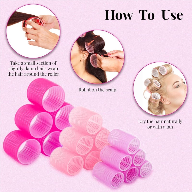 ZEELPETAL Hair Roller Set 18 pcs Hair Curlers Rollers With Clips Hair Curler Comb Self Grip Hair Roller Set Hair Rollers for Long Hair Medium and Short Hair Multi Color - Image 4