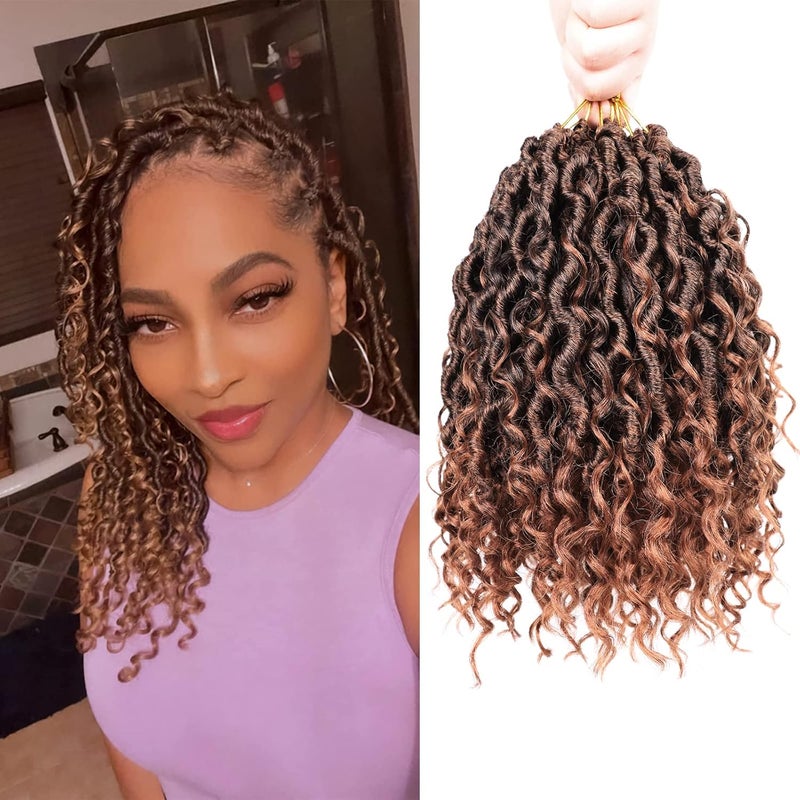 Aeagoo Goddess Locs Crochet Hair 10 Inch Short Faux Locs Crochet Hair Curly Crochet Hair for Black Women Hohemian Locs Crochet Hair Crochet Goddess Locs with Curly Ends 10 Inch1B30
