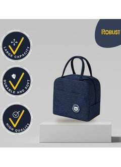 ROBUST Robust Insulated Lunch Bags For Women and Men, Leak-Proof Water-Resistant Cooler Tote Bag Container For Adults, Kids, Light-Weight Portable Lunch Box For Office Work, Outdoor, Picnic, School (Blue)  - Image 5