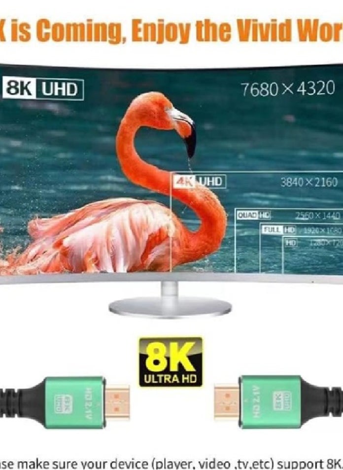 Generic FULLY 8k Ultra HD2.1v Premium High Speed HDMI Cable 1.5 Meters, Support 4K@120Hz/60Hz, 8K@120Hz/60Hz  - Image 4
