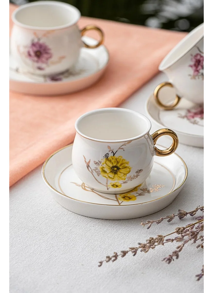 أكار Valerie Set of 6 Porcelain Coffee Cups - 90 ml