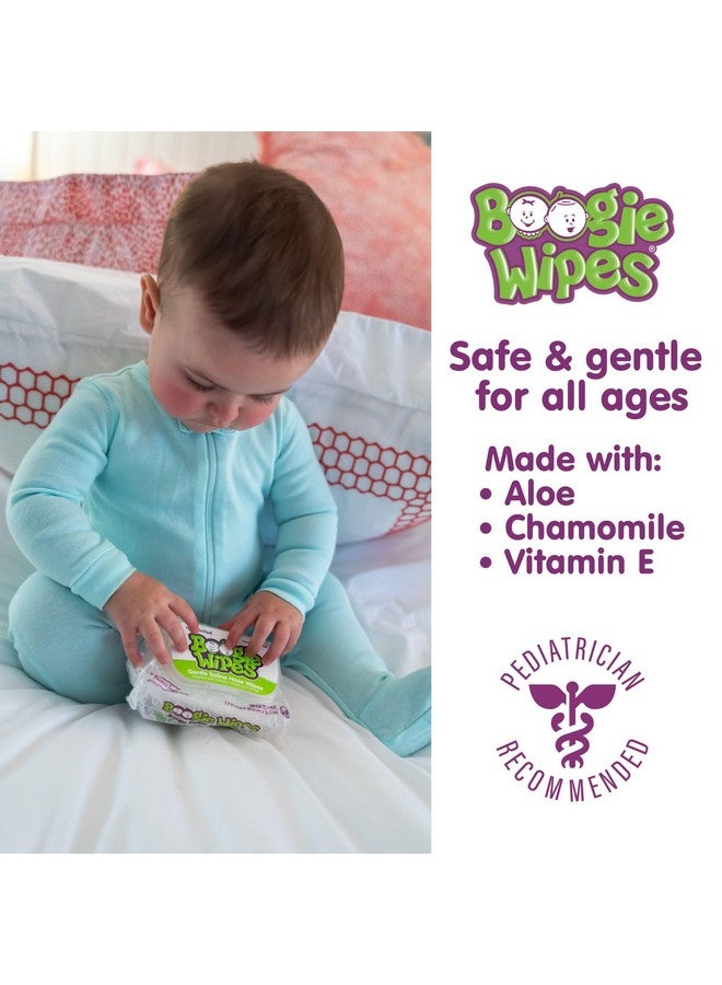 Boogie Saline Nose Wipes by Boogie, for Baby & Kids, Face, Hand & Body, FSA/HSA Eligible, Made with Vitamin E, Aloe, and Natural Saline, Unscented, 30 Count (Pack of 3) - Image 2