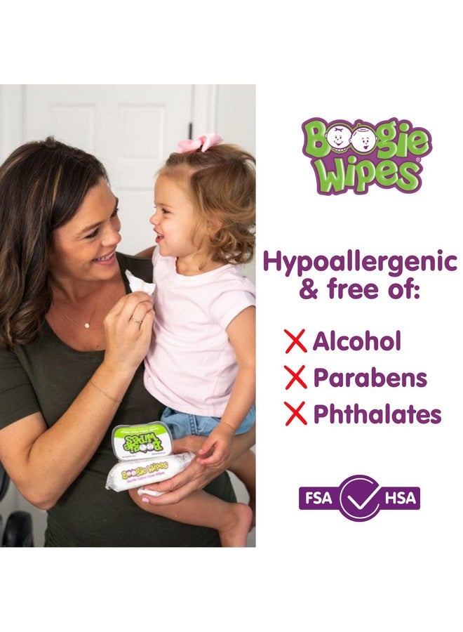 Boogie Saline Nose Wipes by Boogie, for Baby & Kids, Face, Hand & Body, FSA/HSA Eligible, Made with Vitamin E, Aloe, and Natural Saline, Unscented, 30 Count (Pack of 3) - Image 3